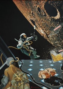 DARKO SLAVEC Iz cikla Človek in vesolje XI ali Sanje velike kopalke IX, olje na platno, 1981, 140 x 100 cm