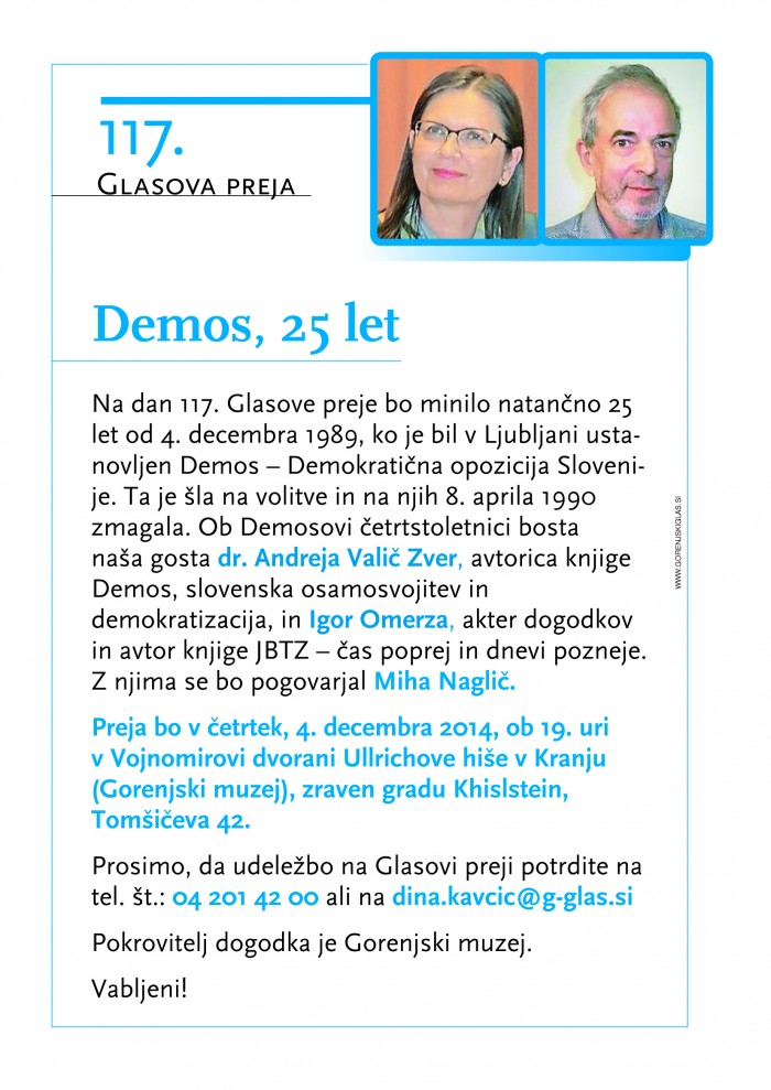 117. Glasova preja – Demos, 25 let