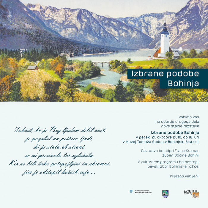 (Slovenski) Odprtje stalne razstave Izbrane podobe Bohinja