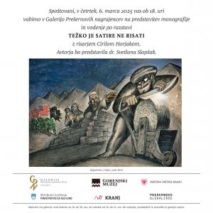 [:SI]Predstavitev monografije Cirila Horjaka Težko je ne risati satire[:] @ Galerija Prešernovih nagrajencev